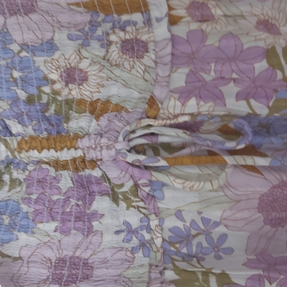 NWT American Eagle Smocked Floral Spaghetti Strap Tiered Babydoll Top Si… - Picture 6 of 9